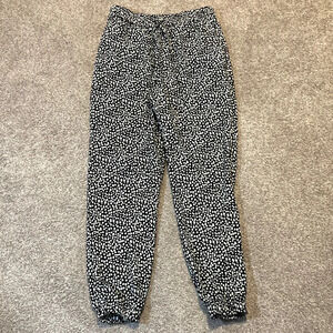 Express Black and White Pattered Ankle High Rise Jogger XS